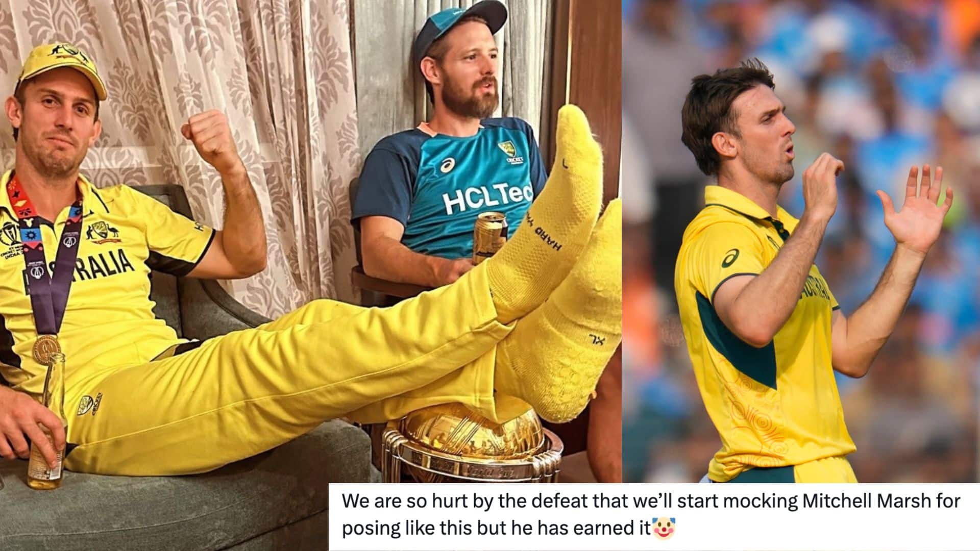 ‘Disgraceful; His Culture’ - Netizens Divided Over Mitch Marsh’s Gesture With World Cup